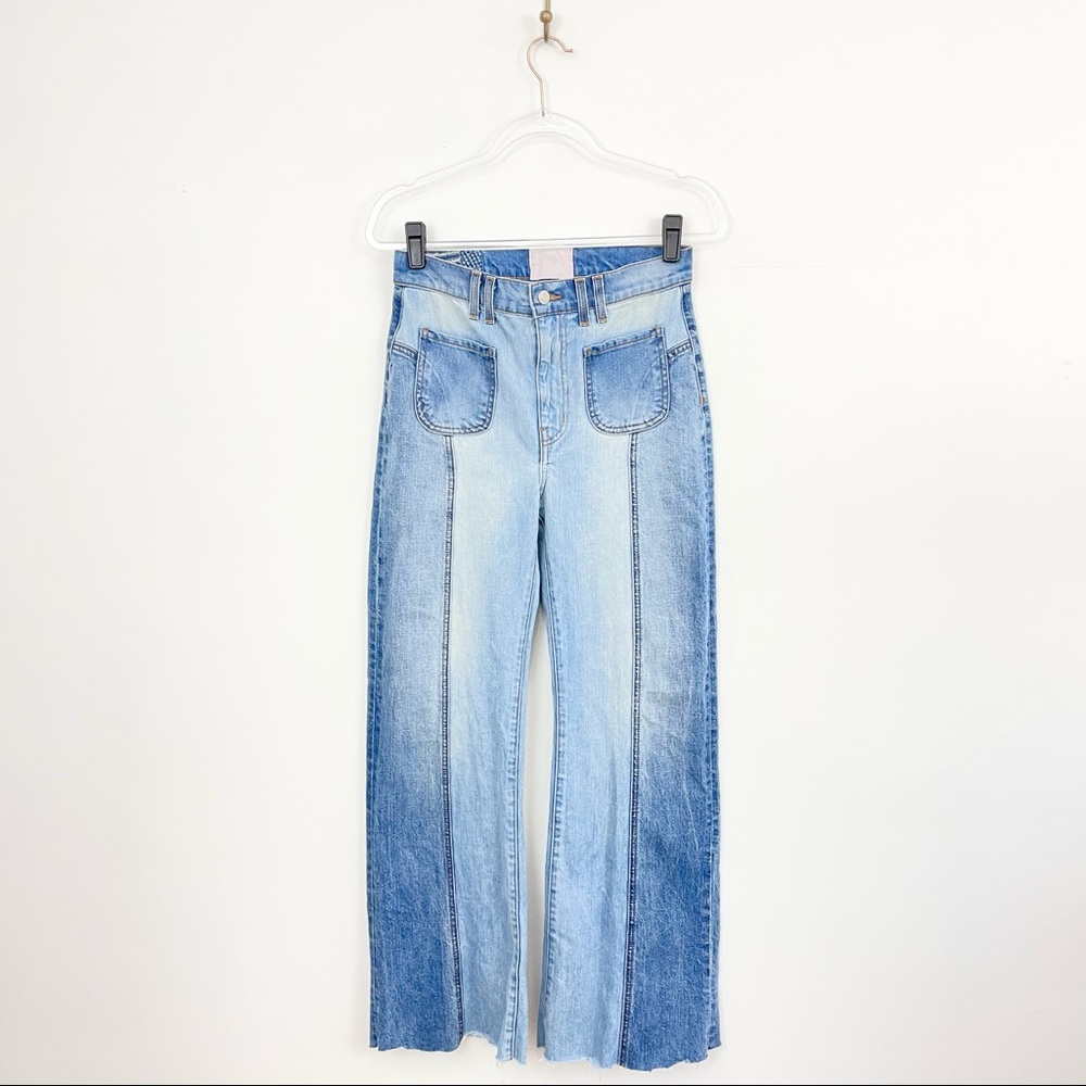REVICE Light Blue Two-Tone Flare Jeans - Picture 2 of 5